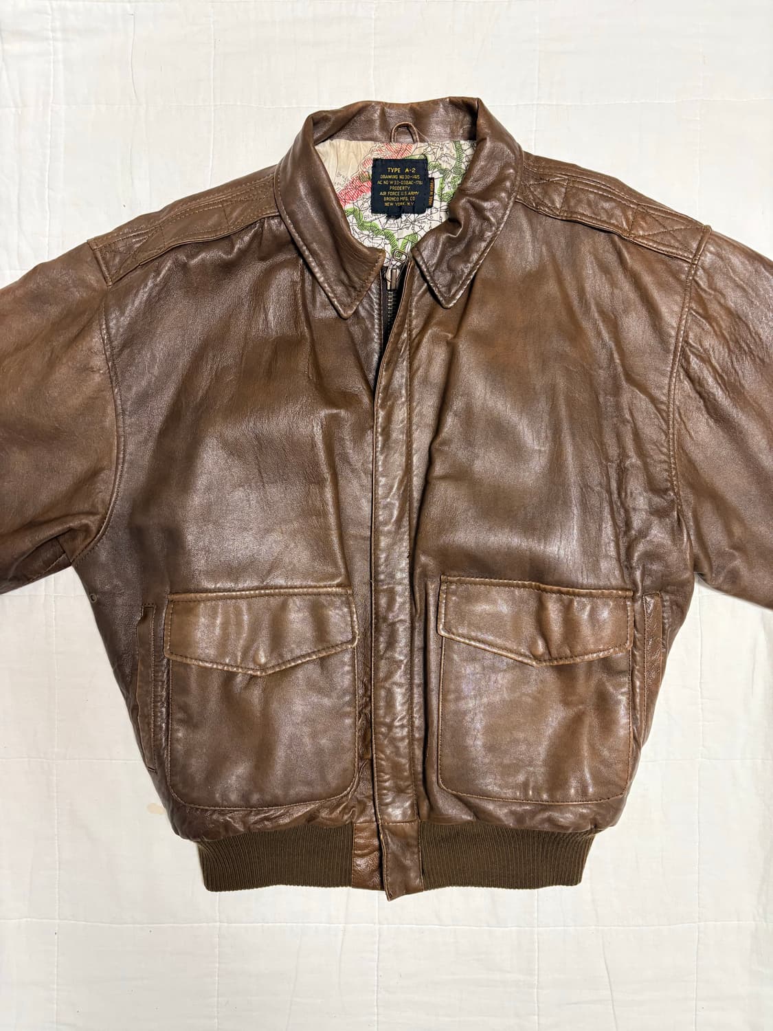 Avirex 90s A-2 leather jacket 상품이미지2