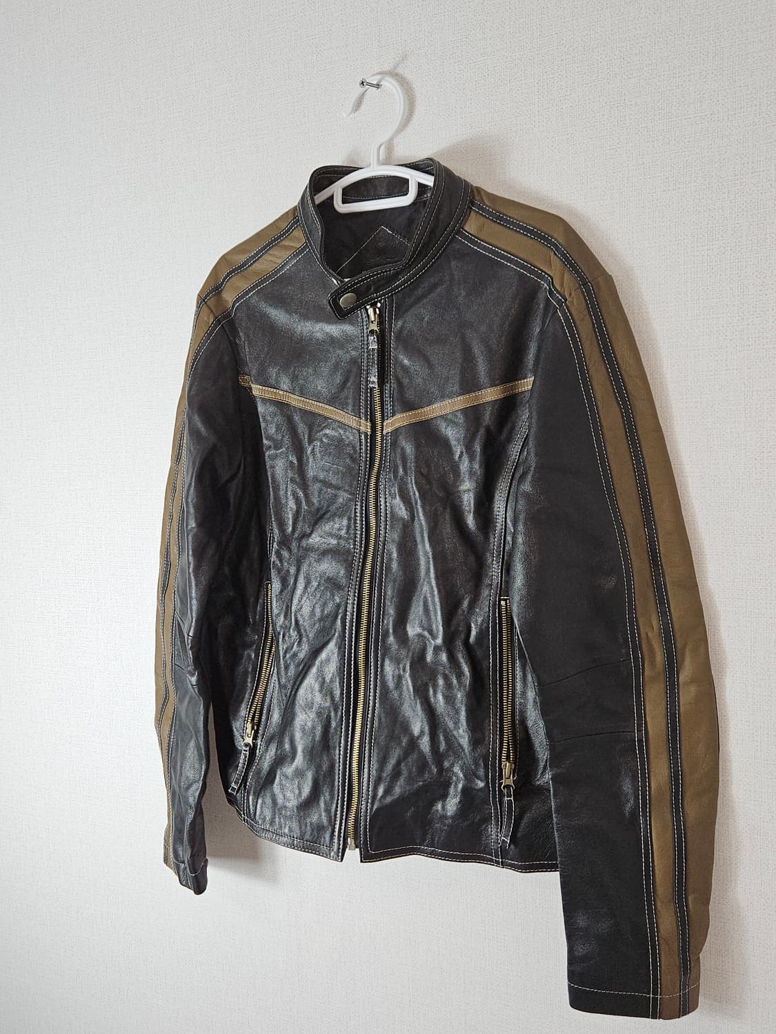 IMP옴므 산양가죽 레더자켓 가죽자켓 사이드라인 차이나넥 95 상품이미지2