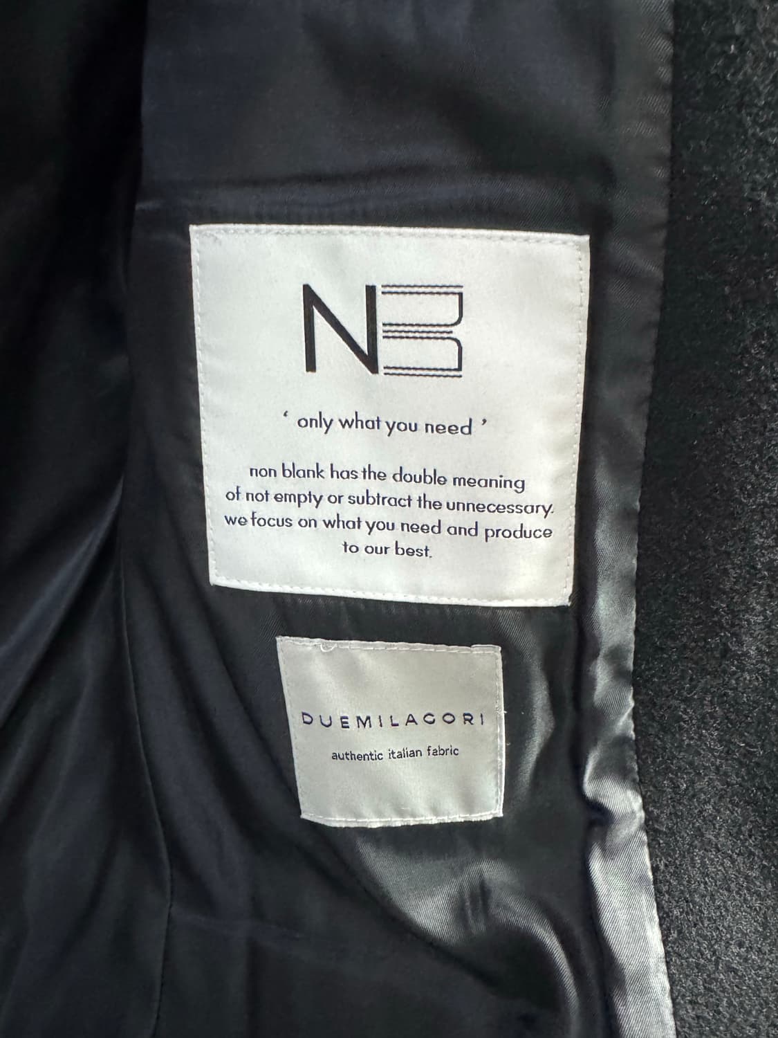 넌블랭크 3버튼 체스터필드 코트 블랙 XL 상품이미지3