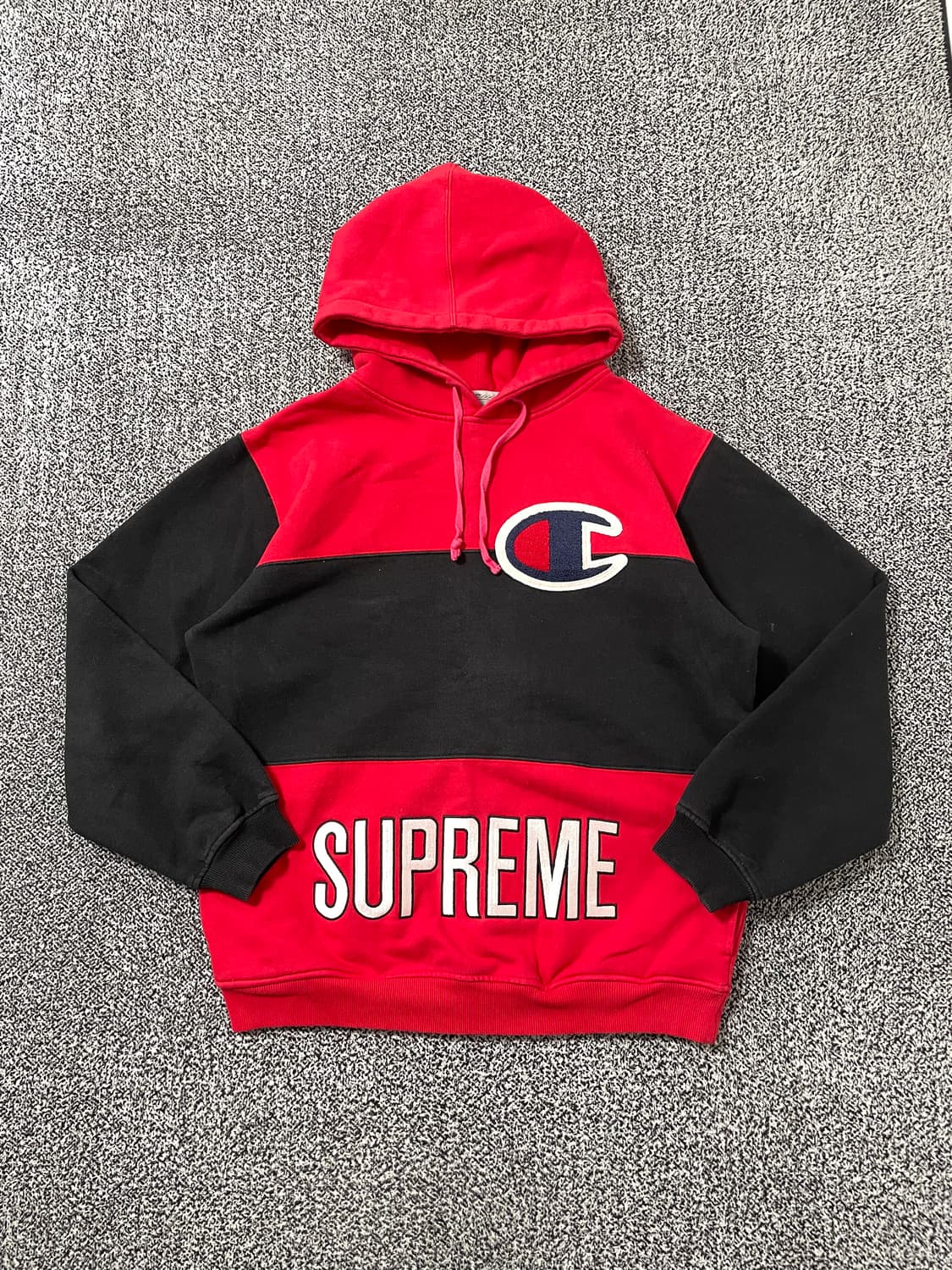 빈티지9. 챔피온 X 슈프림 콜라보 컬러블록 후드 티셔츠 후드티 스웻 상품이미지1