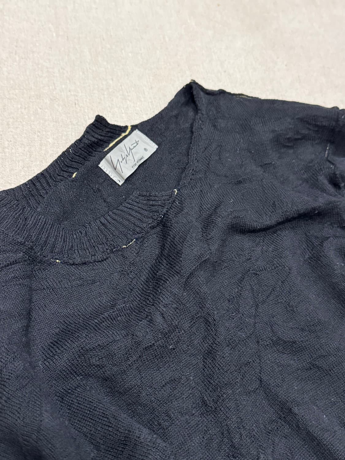 요지야마모토 뿌르옴므 17aw 크링클 컷오프 니트 상품이미지9