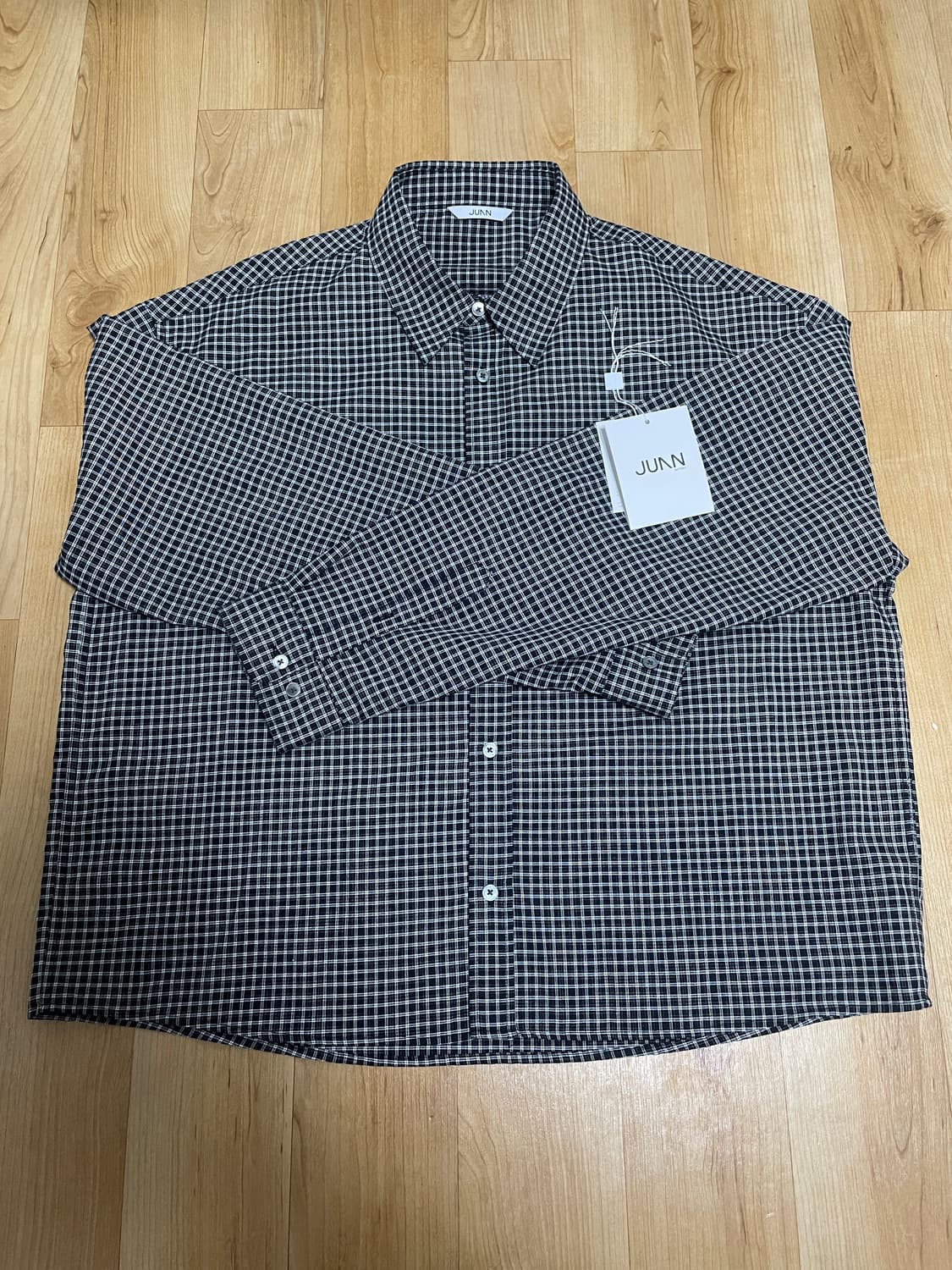 주앙옴므 크롭핏 체크 셔츠 블랙 L 새상품 상품이미지8