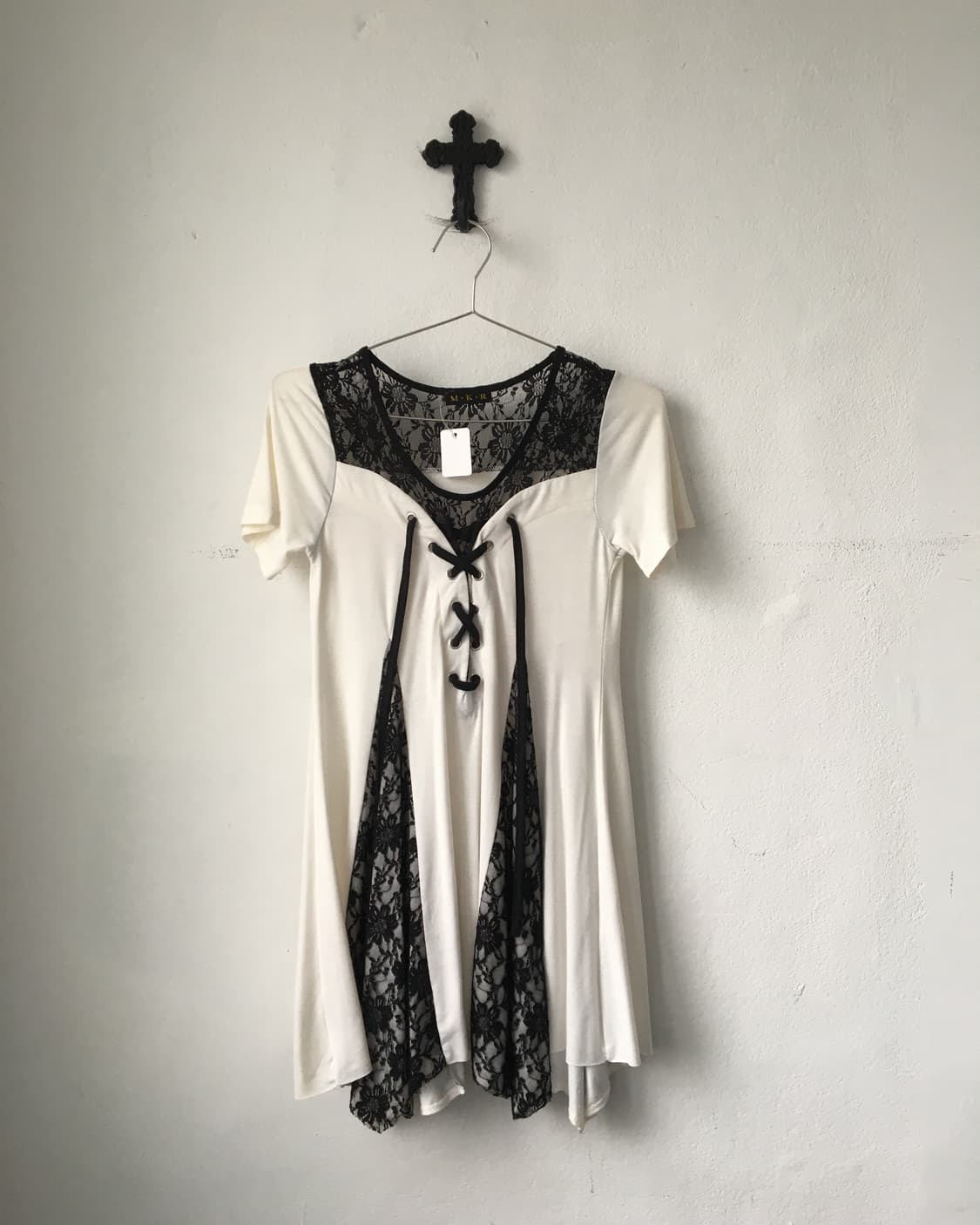 Lace up point lace trimming onepiece 상품이미지2