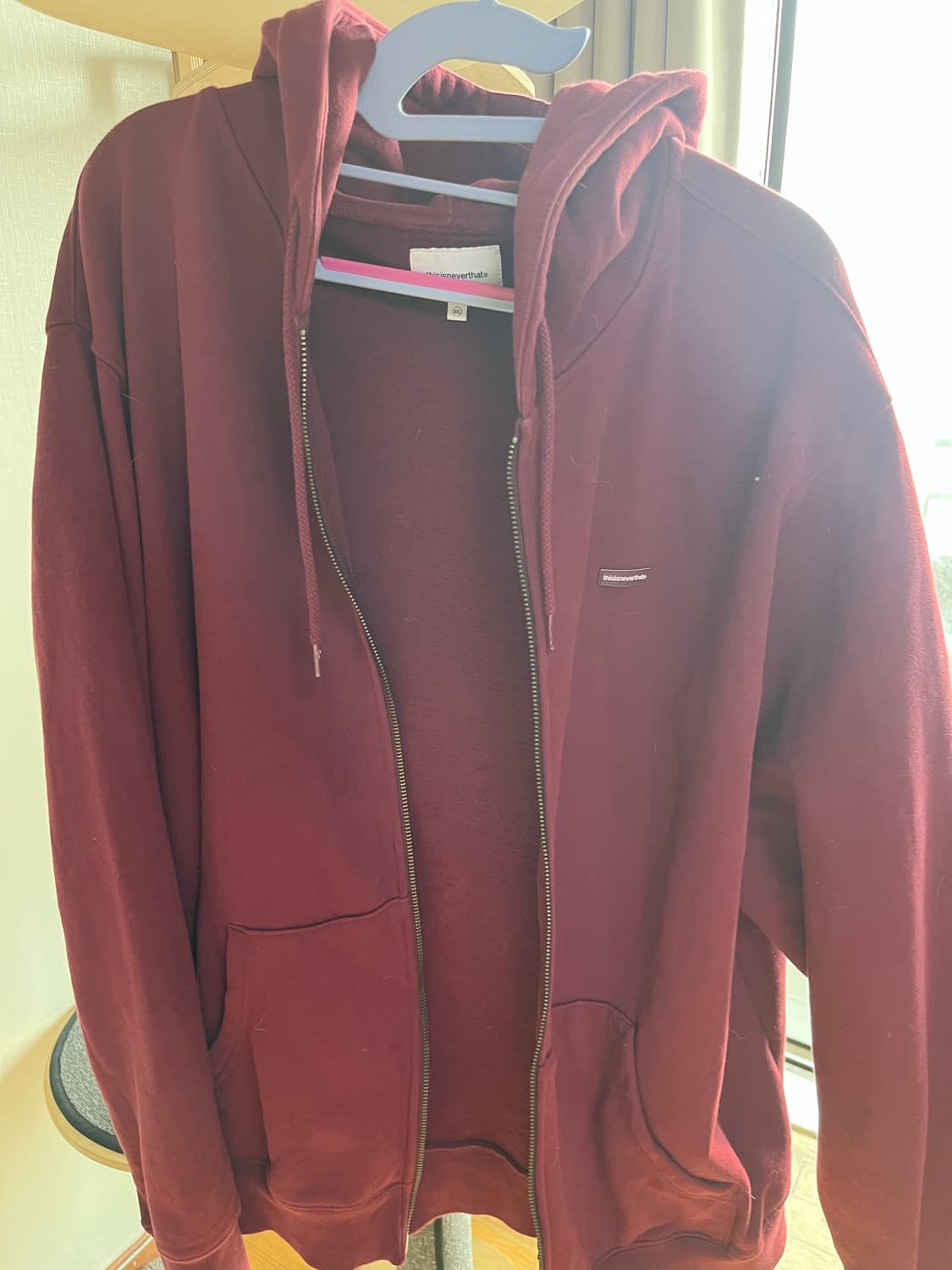 디스이즈네버뎃 버건디 후드집업  상품이미지1