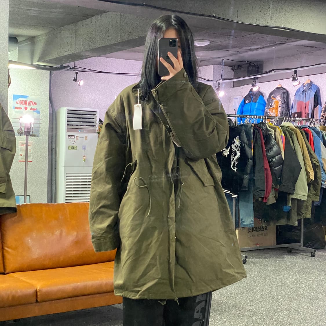 라퍼지스토어 피쉬테일 카키 누빔 야상 자켓 B4028 상품이미지1