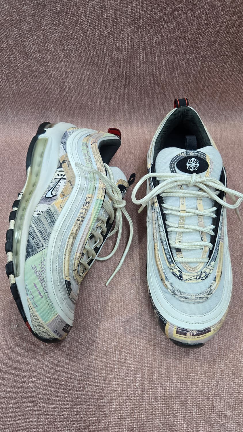 나이키 265mm- 에어맥스 97 뉴스페이퍼 신문 패턴 운동화   상품이미지1