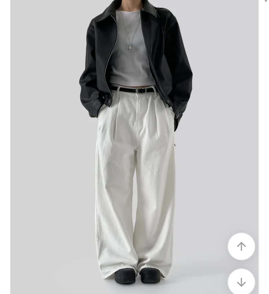 [새상품]어텀 턴핀턱 와이드팬츠 상품이미지1