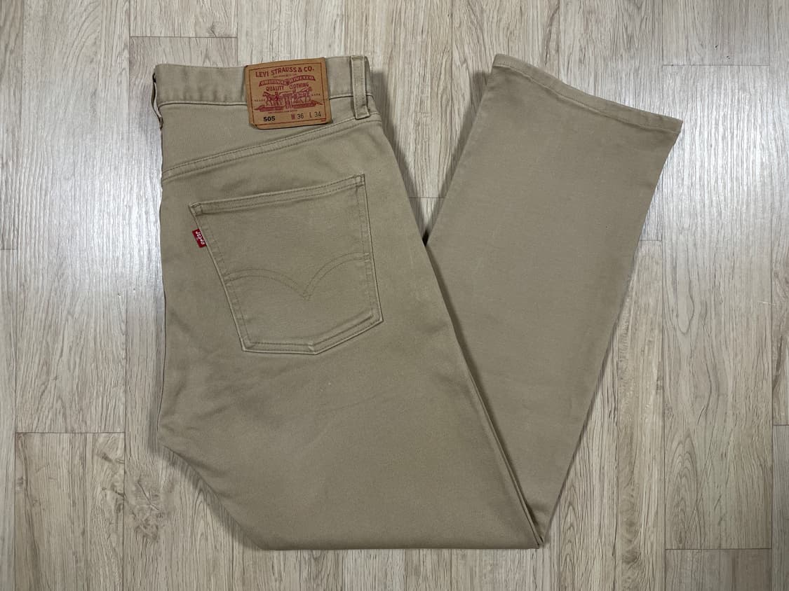35) 00's 리바이스 재팬 505 베이지 코튼 팬츠 상품이미지1