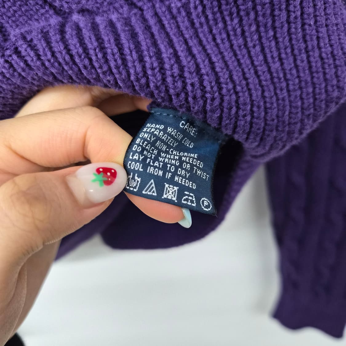 폴로 랄프로렌 퍼플 꽈배기 니트 집업 남성 L 상품이미지5