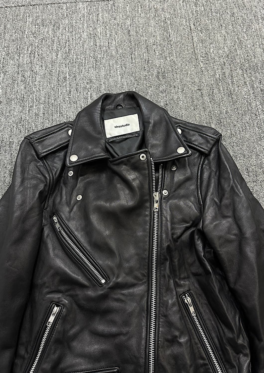 비비스튜디오 가죽 라이더자켓 M 상품이미지3