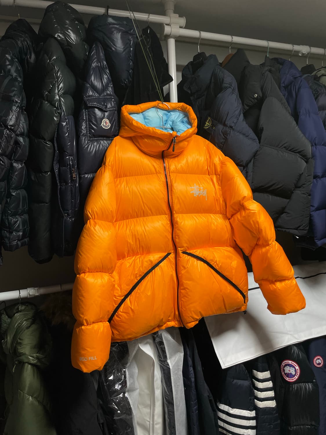 [L사이즈] 스투시 마이크로 립스탑 다운 파카 패딩 자켓 오렌지 상품이미지3