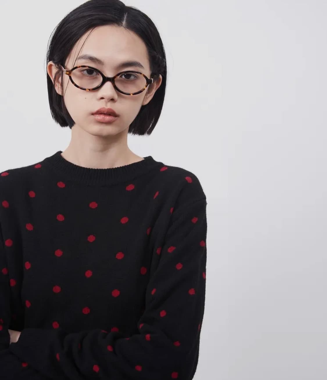 오헤시오 캐시미어 도트 니트 상품이미지1