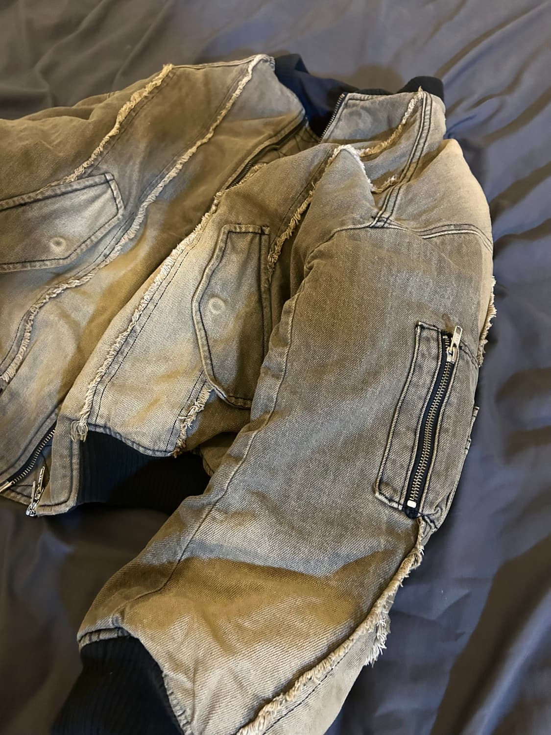 Bondage Detail Washed ma-1 bomber 상품이미지4