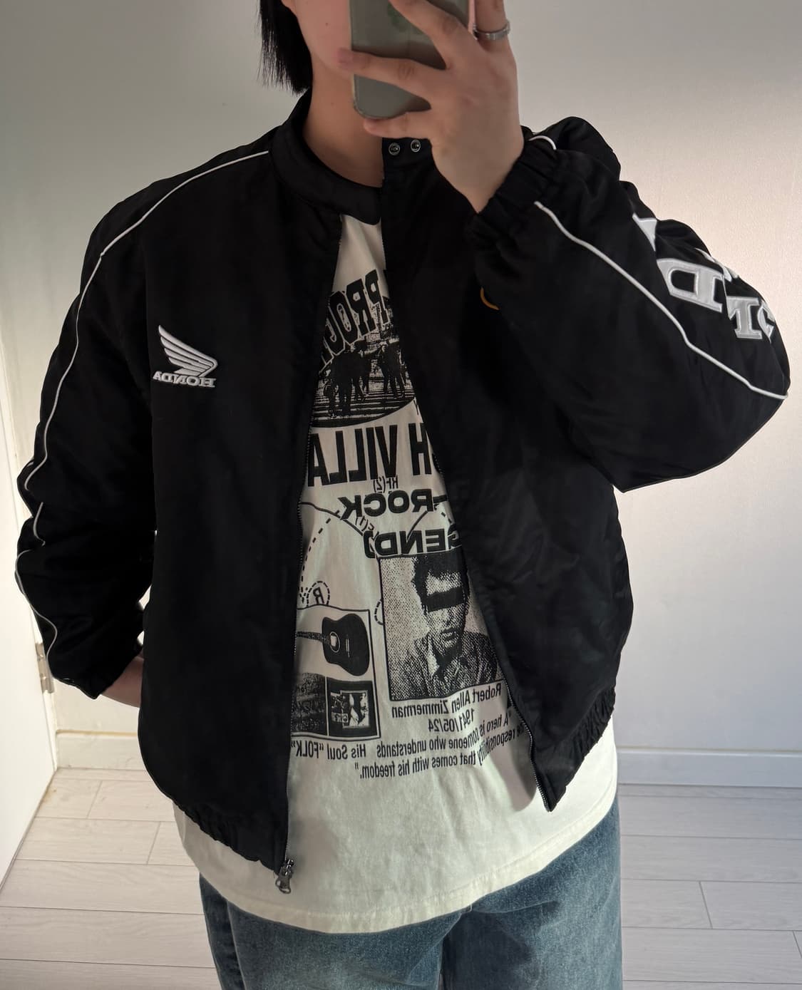 플리마켓🔥 혼다 레이싱 블루종 블랙 상품이미지2