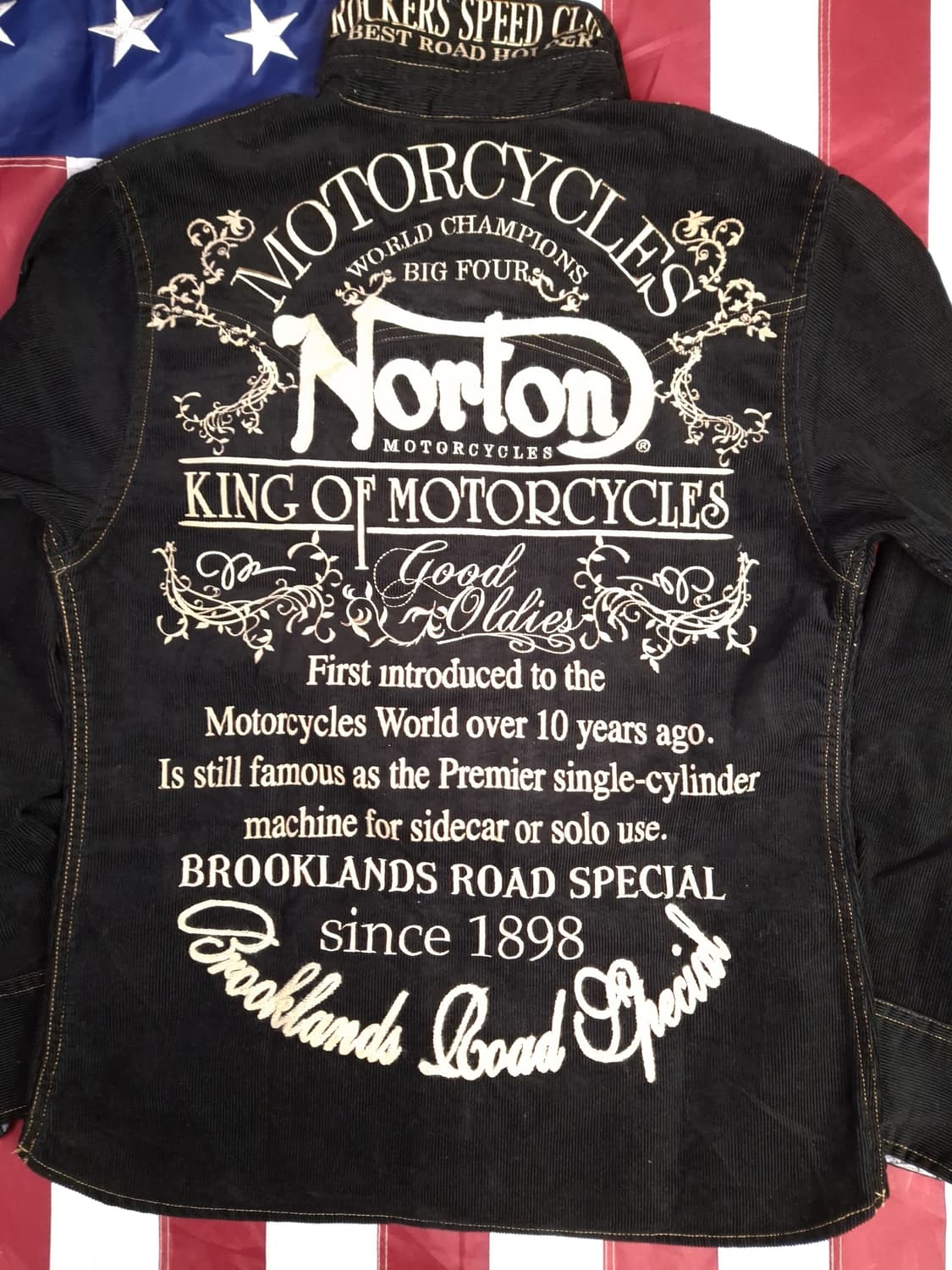 새제품급 일본판 노튼 코듀로이 자수 레이싱 셔츠 상품이미지2