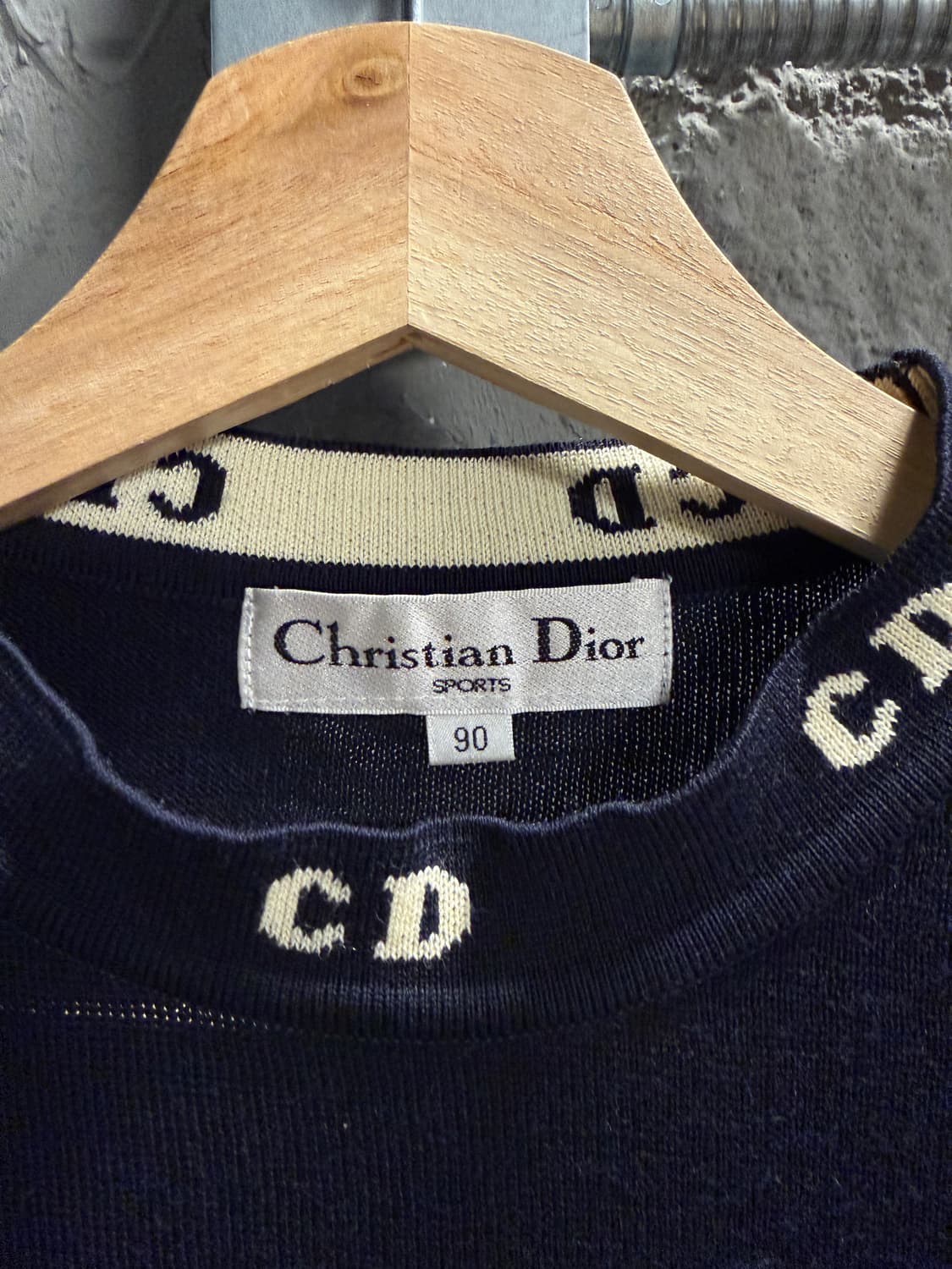 크리스찬 디올 스포츠 CD 로고 울 니트 베스트 네이비 90 상품이미지4