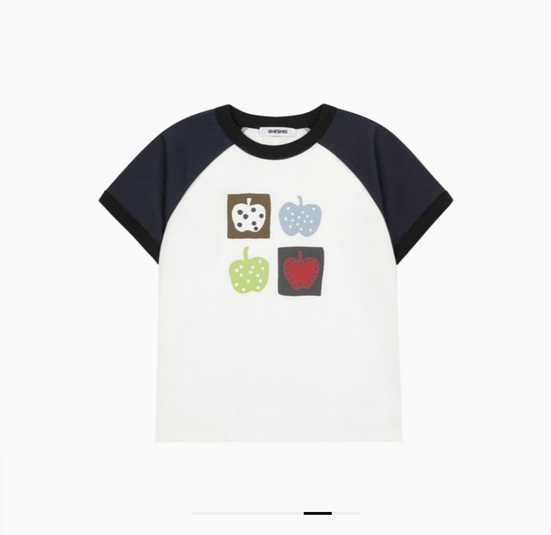 오헤시오 APPLE RAGLAN T-SHIRT, WHITE 상품이미지2