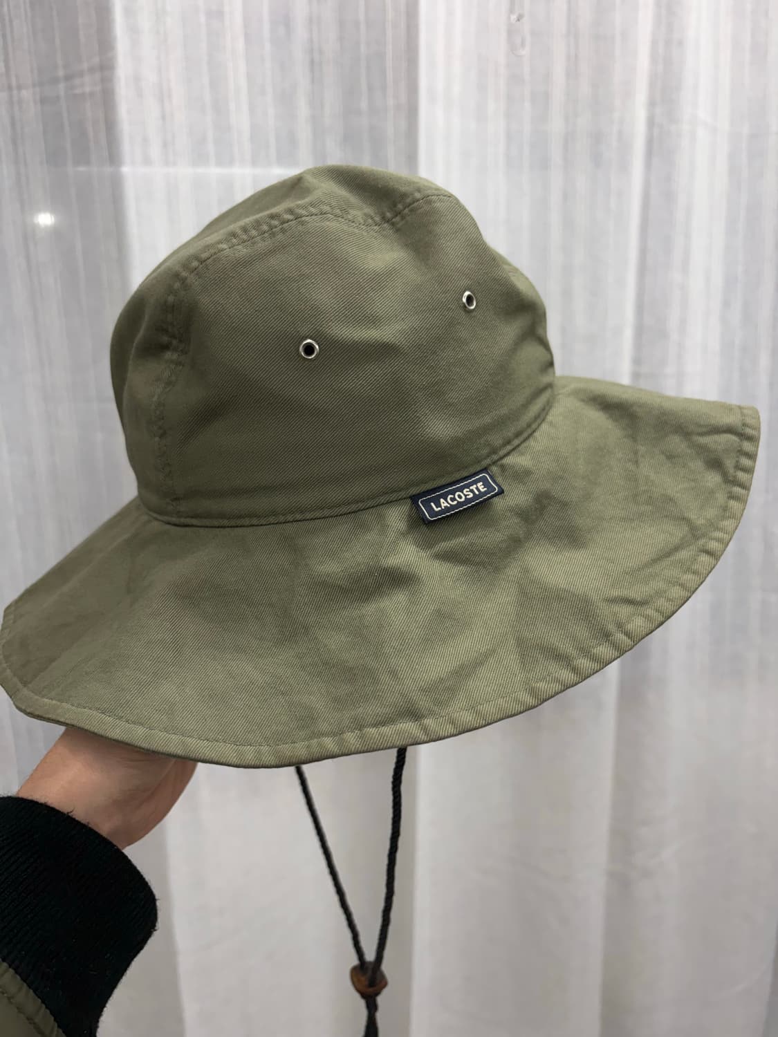 라코스테 빈티지 올리브카키 버킷햇 벙거지 모자 상품이미지1