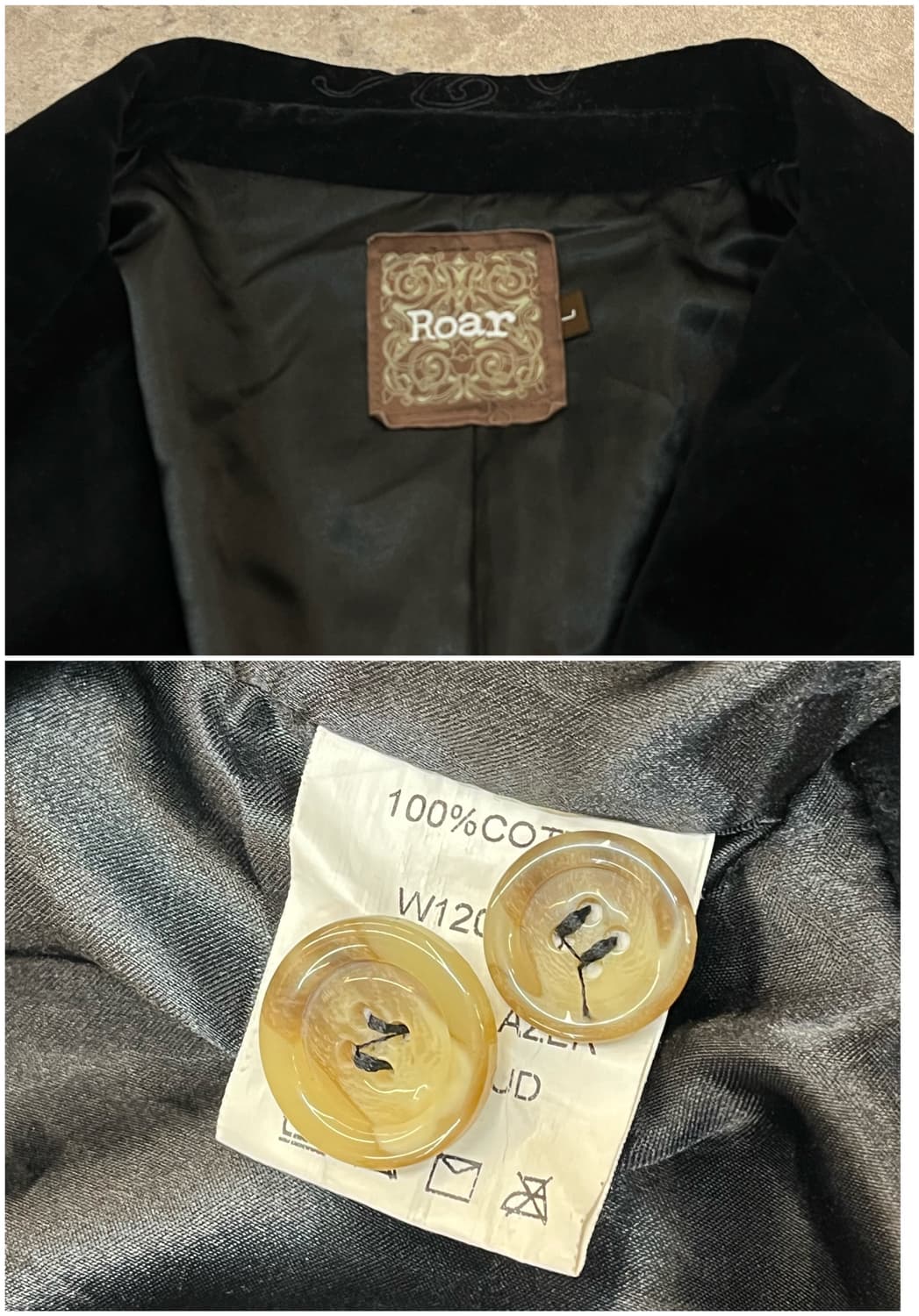 빈티지 벨벳 자켓 블랙 L #csz2141 상품이미지3