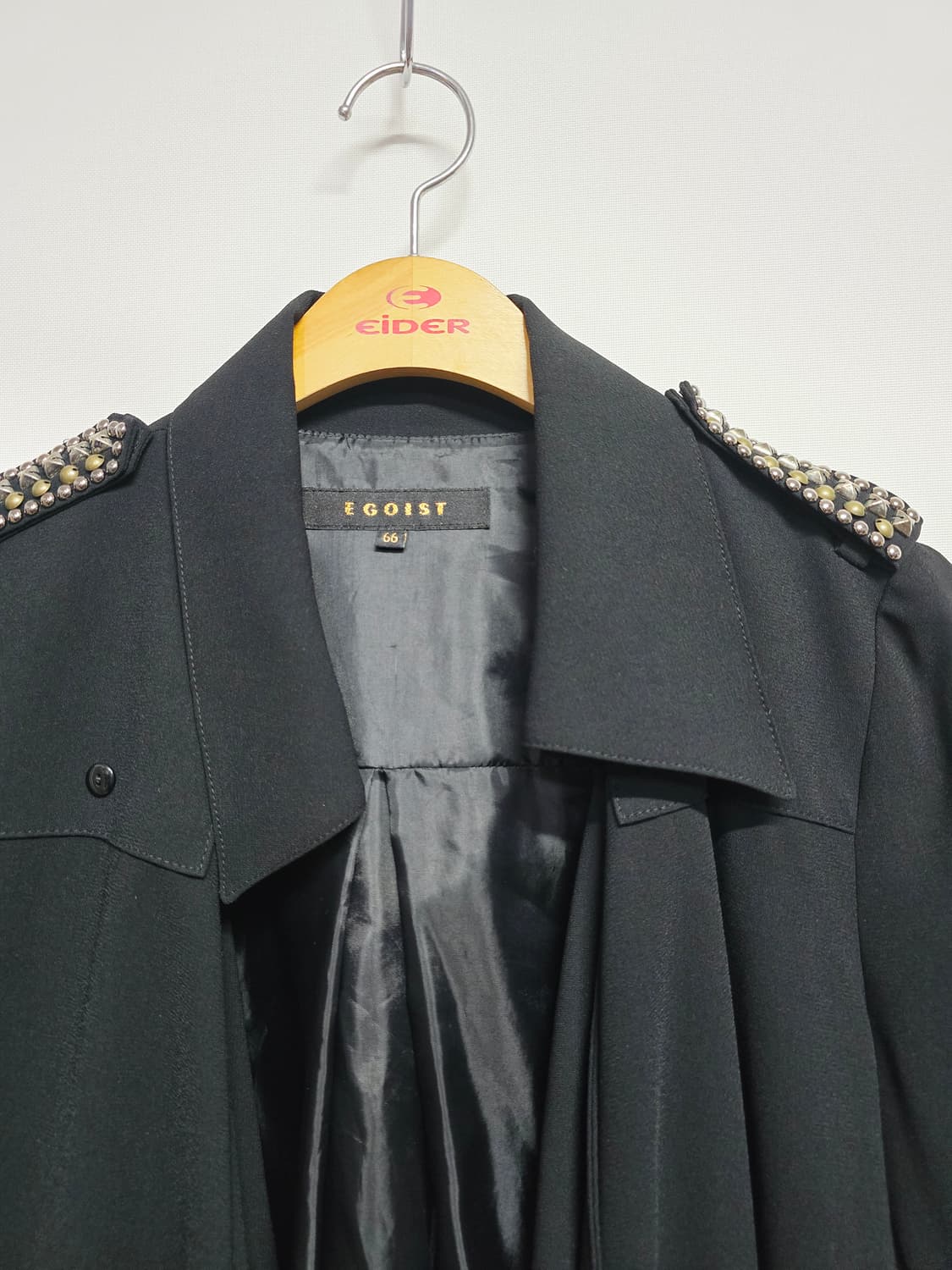 EGOIST 블랙 트렌치 코트 레오파드 포인트66 상품이미지2