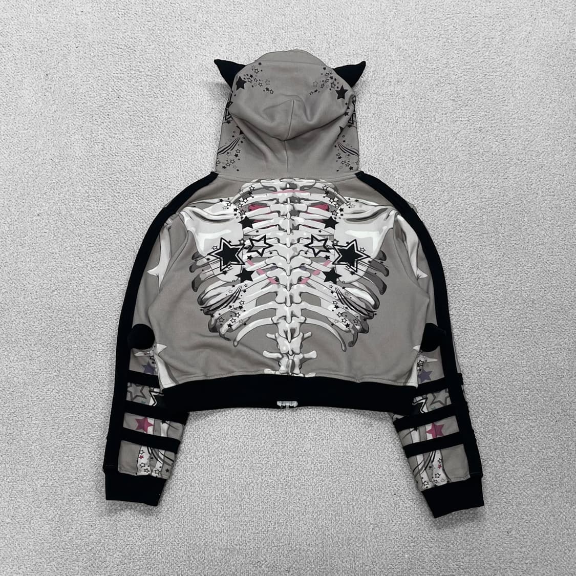 씨피어스 CFIERCE 카와이 스켈레톤 롱슬리브 후드집업 상품이미지2