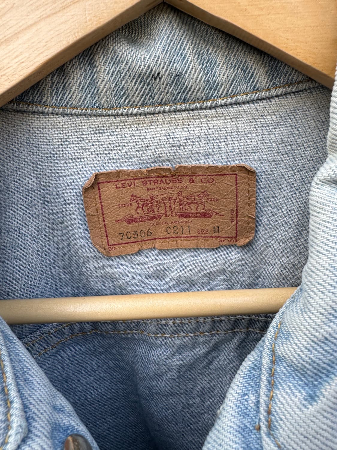 80s 리바이스 빈티지 3rd 워싱 데님 트러커 자켓 m 상품이미지9