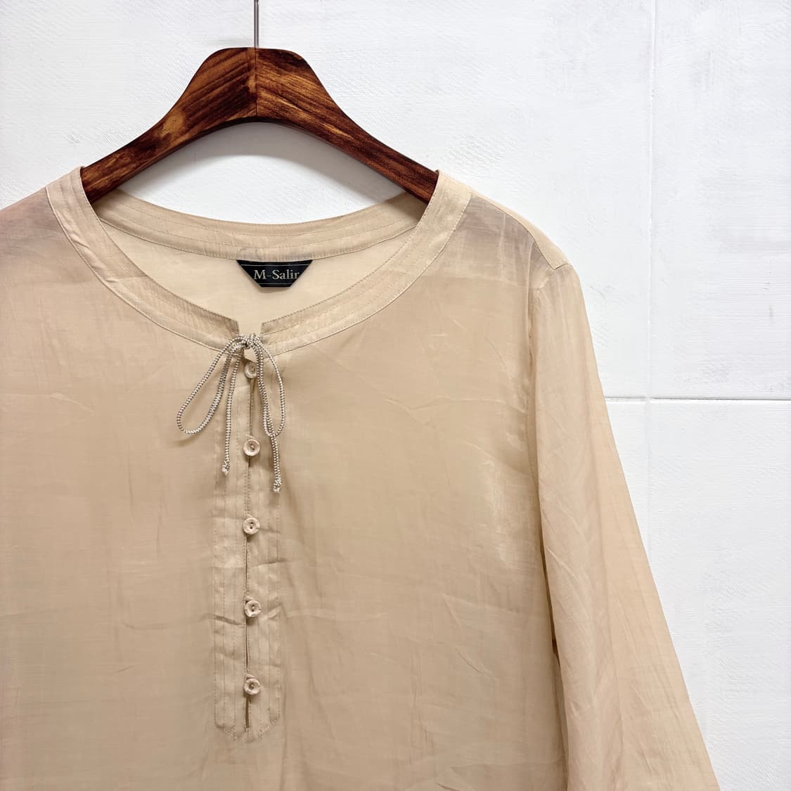 시스루 오간자 리본 클래식 모리걸 페어리 블라우스 JPN 상품이미지2