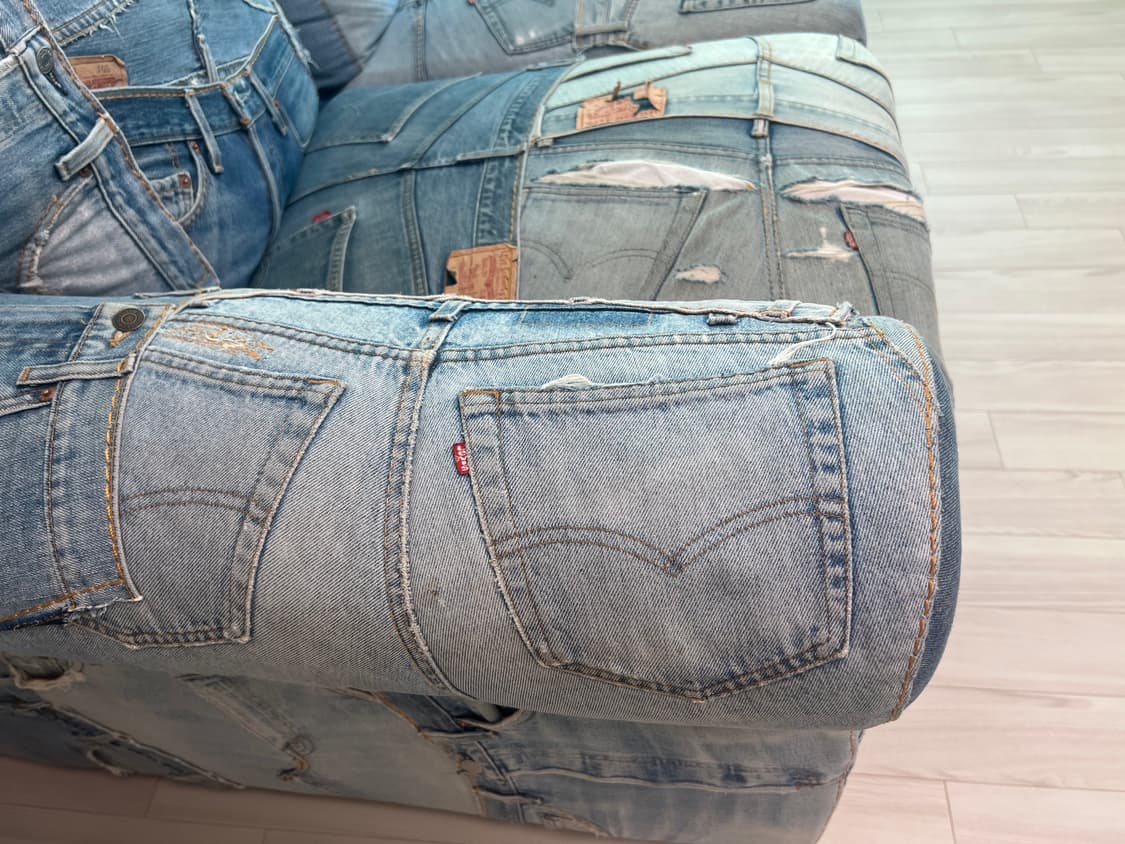 [팝니다] 데님 패치워크 소파 3인용 상품이미지3