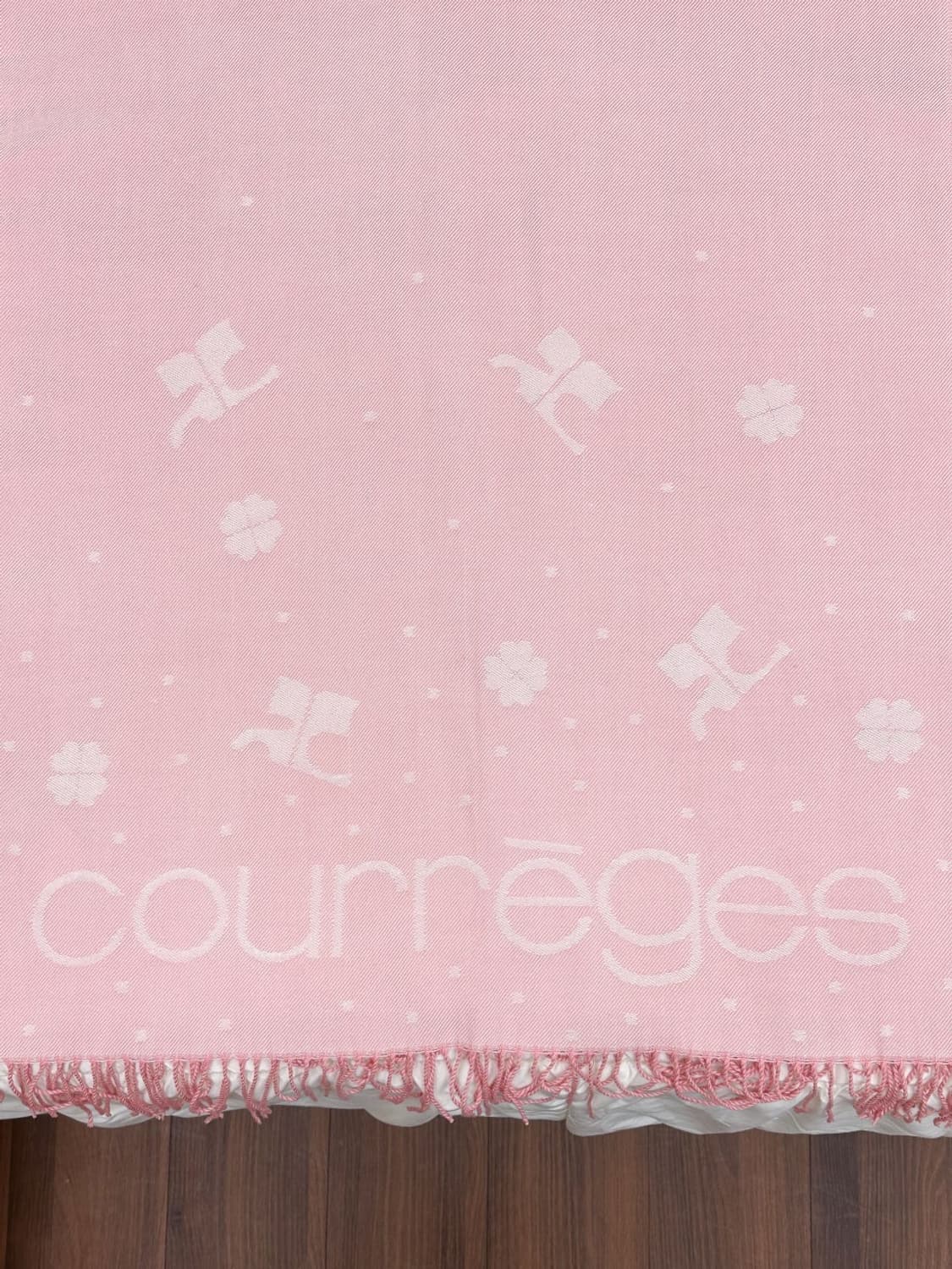 [새상품] courreges / 꾸레쥬 핑크 빅로고 머플러 상품이미지2