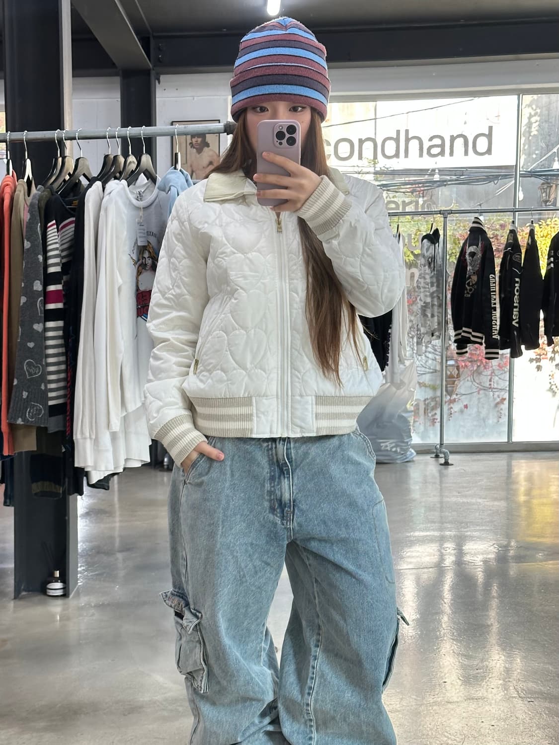 아디다스 Y2k 하트퀼팅 점퍼 상품이미지5