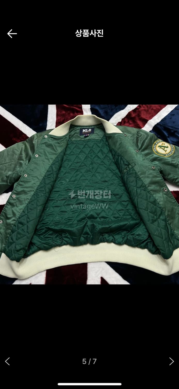 [L]MLB 오클랜드 어슬래틱스 유광 바시티/구멍 상품이미지5