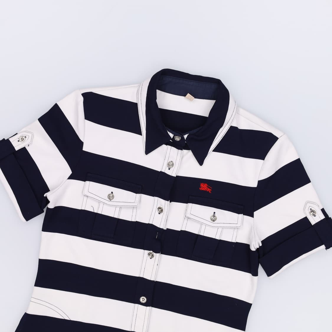 IT 38 버버리 스트라이프 피케 반팔 원피스 4268 상품이미지3