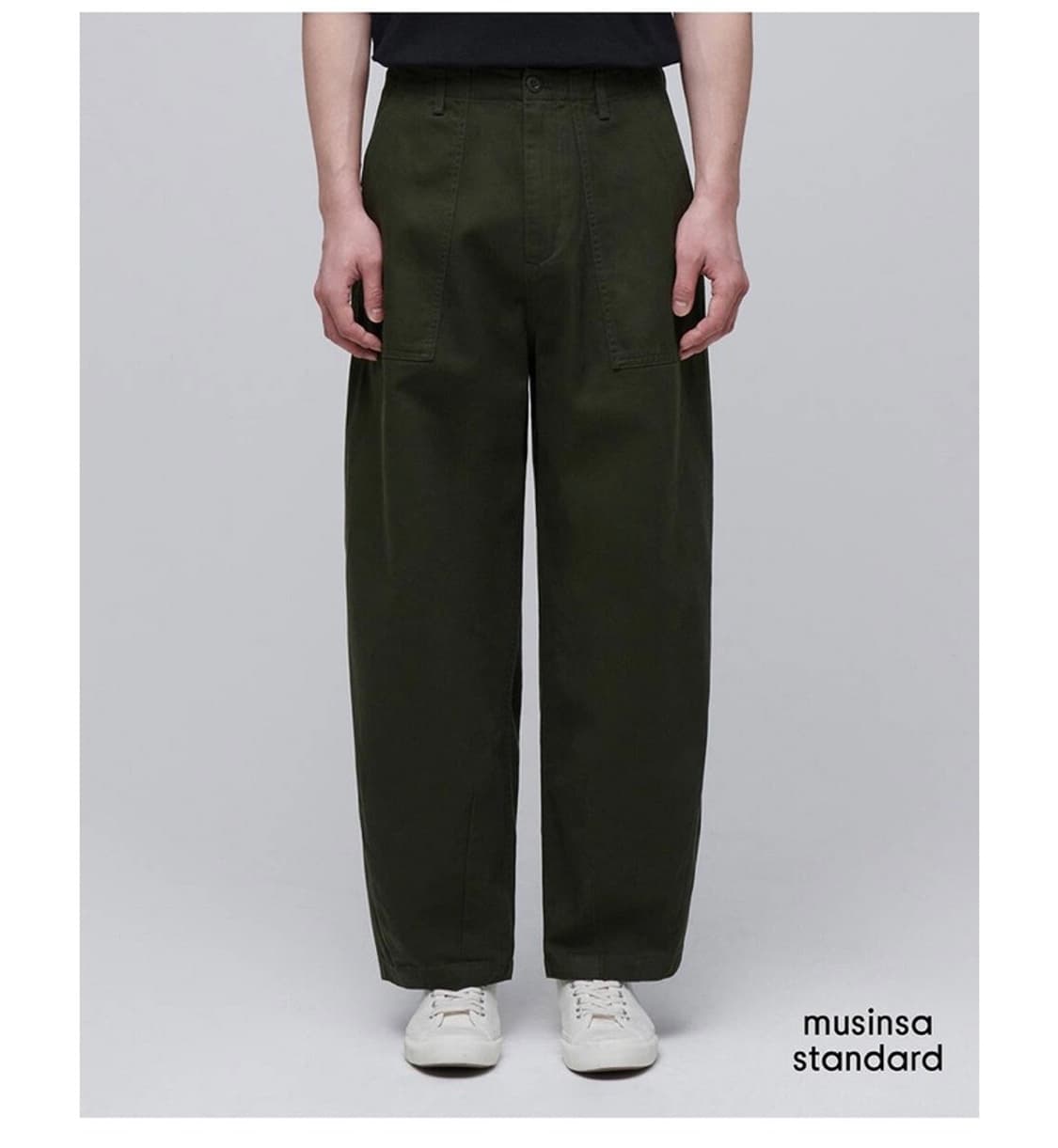 무탠다드 와이드 퍼티그 벌룬팬츠 카키 33 상품이미지1
