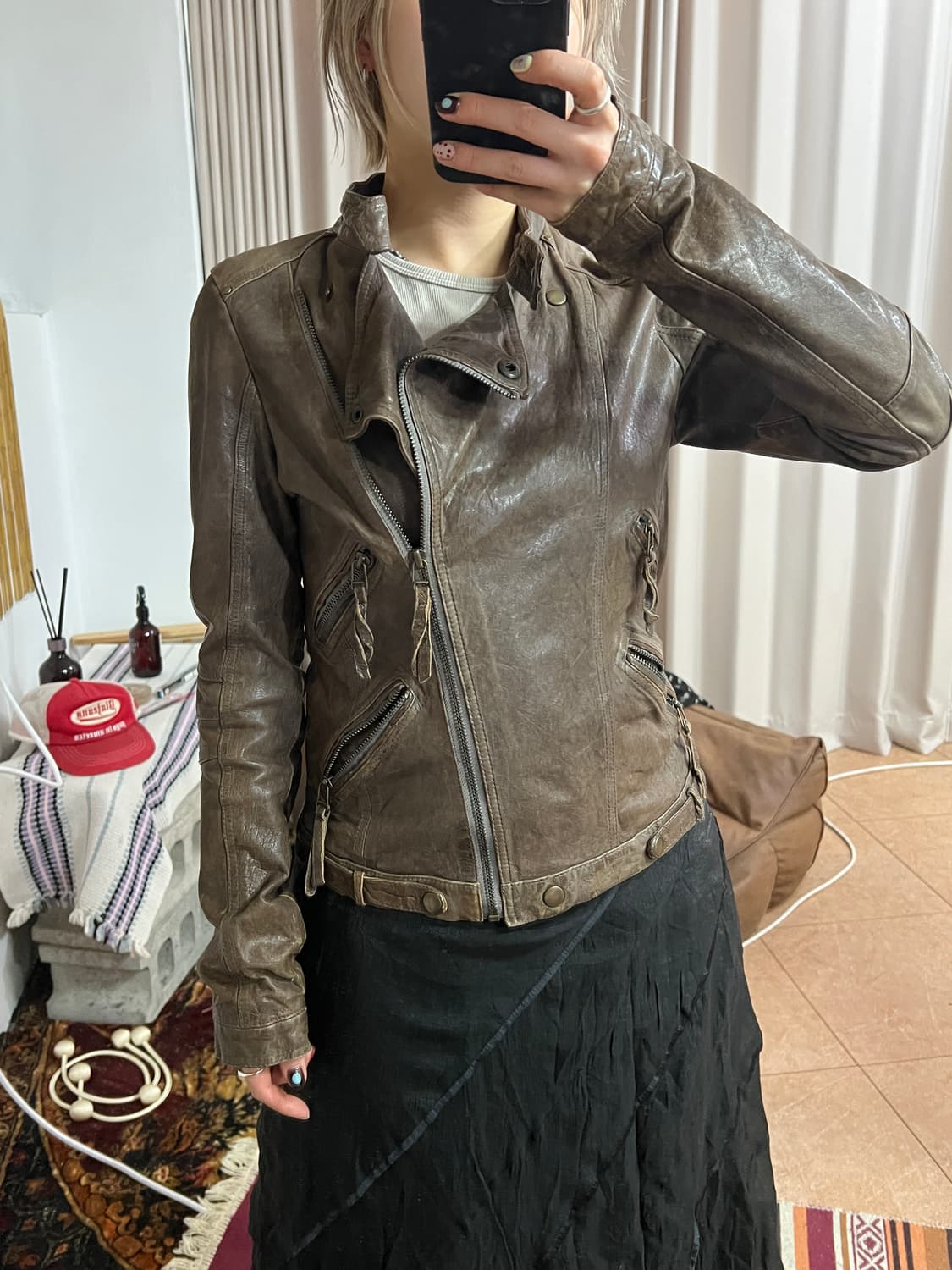 빈티지 여성 양가죽 라이더자켓 상품이미지2