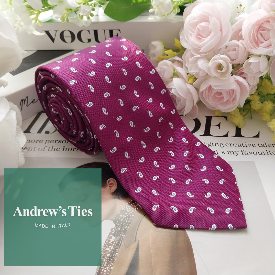 앤드류스타이 실크 페이즐리 패턴 넥타이 8.3cm A+등급 K2056 상품이미지2