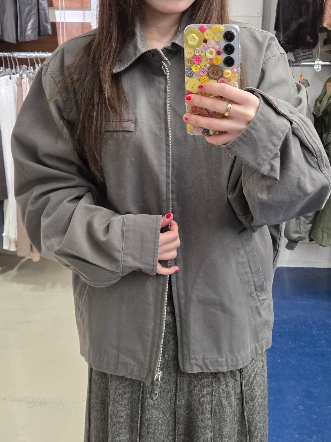 YSL 입생로랑 jeans 커프로고 스윙탑 자켓 상품이미지1