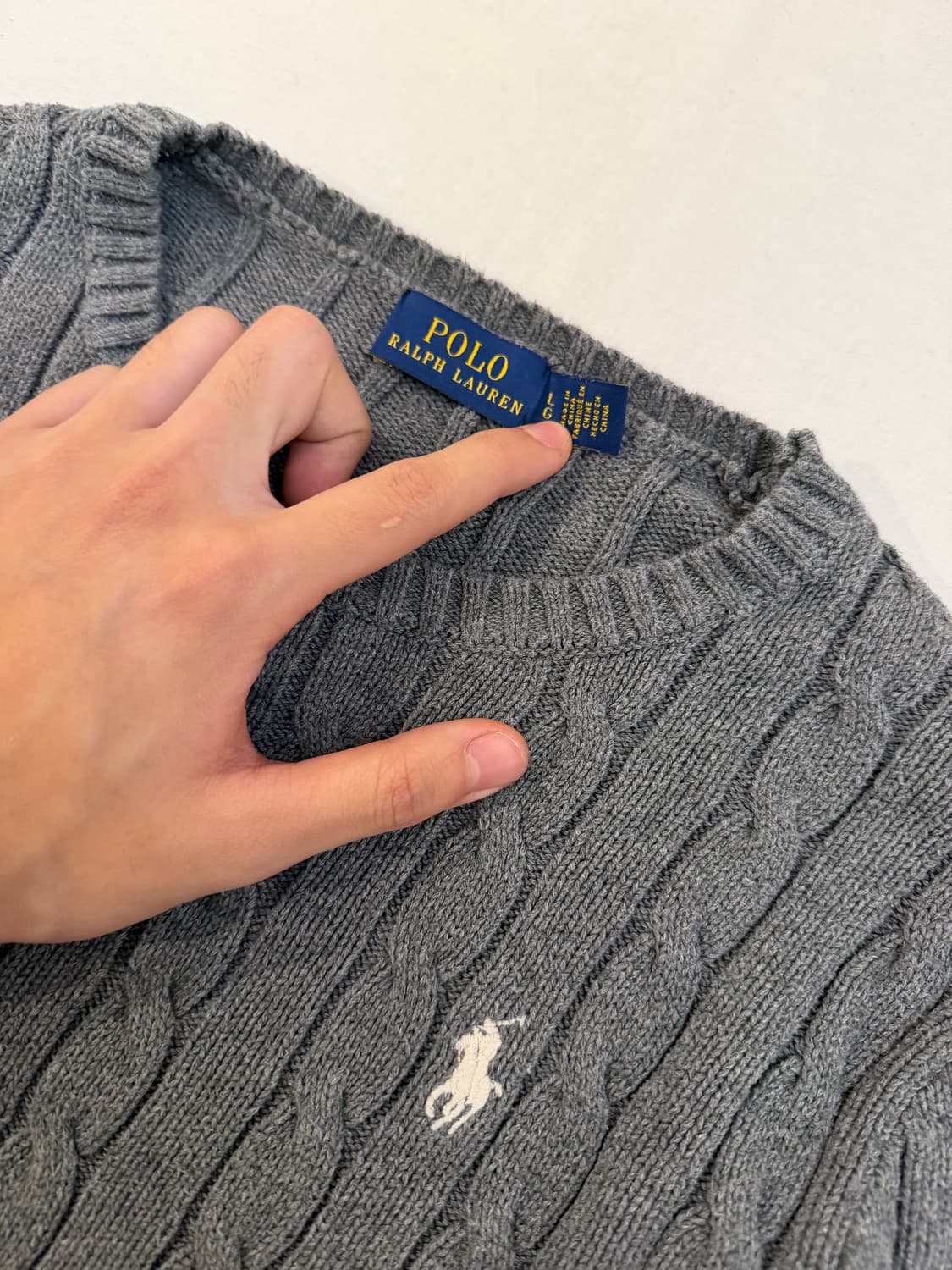 폴로 랄프로렌 꽈배기 케이블 니트 그레이 상품이미지2