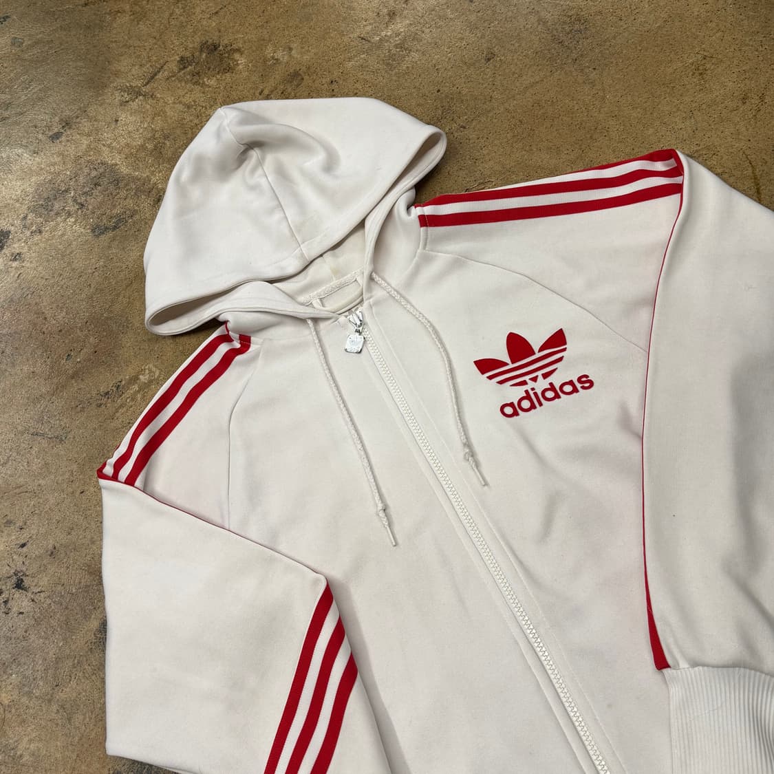 아디다스 흰빨 파이어버드 화이트 레드 후플 져지 후드집업 플락 상품이미지1