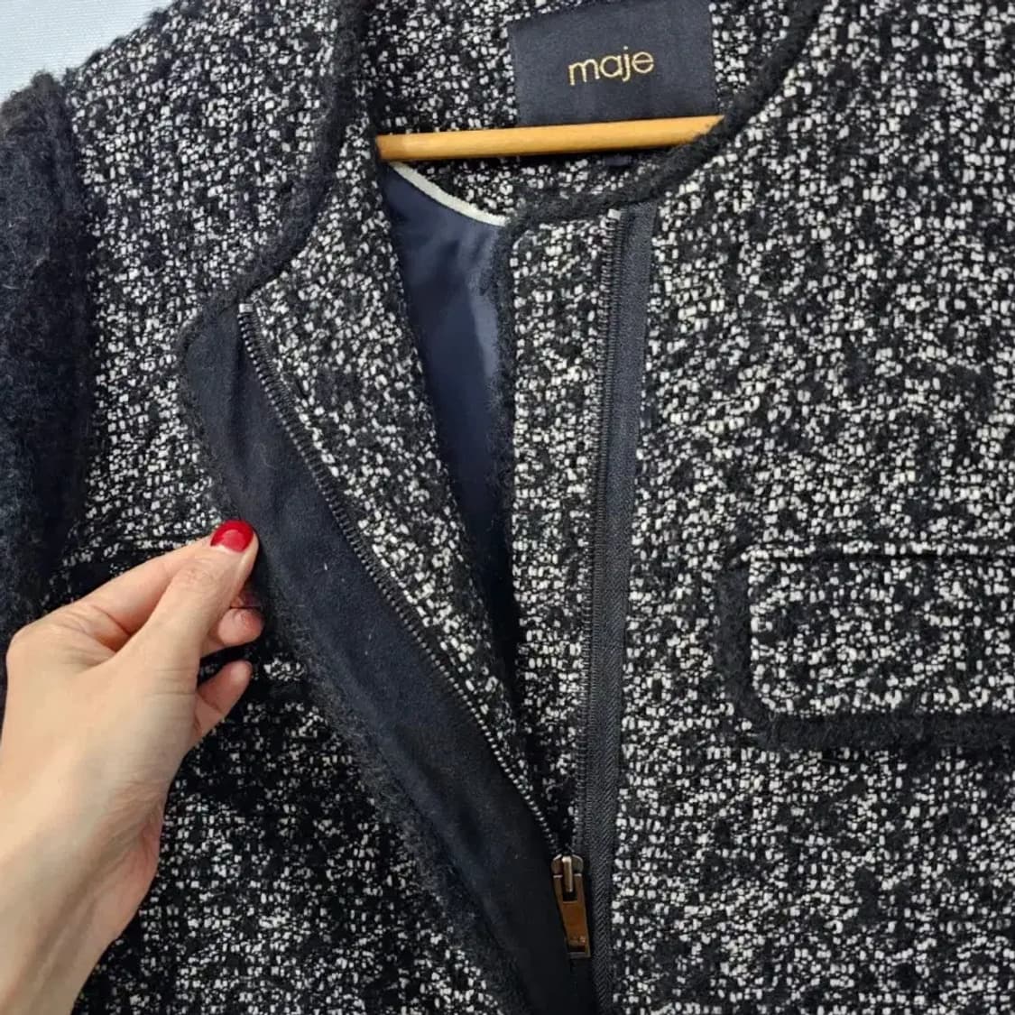 Maje 마쥬 트위드 자켓 블랙/화이트 ~55반 상품이미지7
