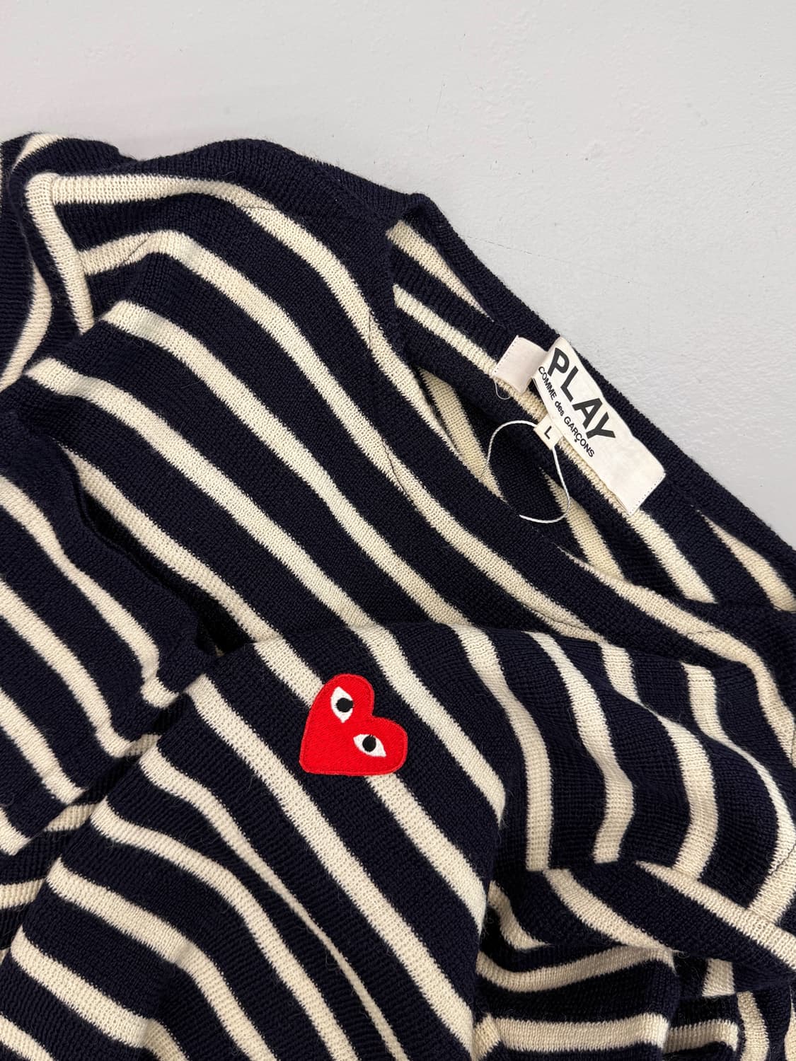 꼼데가르송 루즈핏 스트라이프 보트넥 니트 상품이미지2