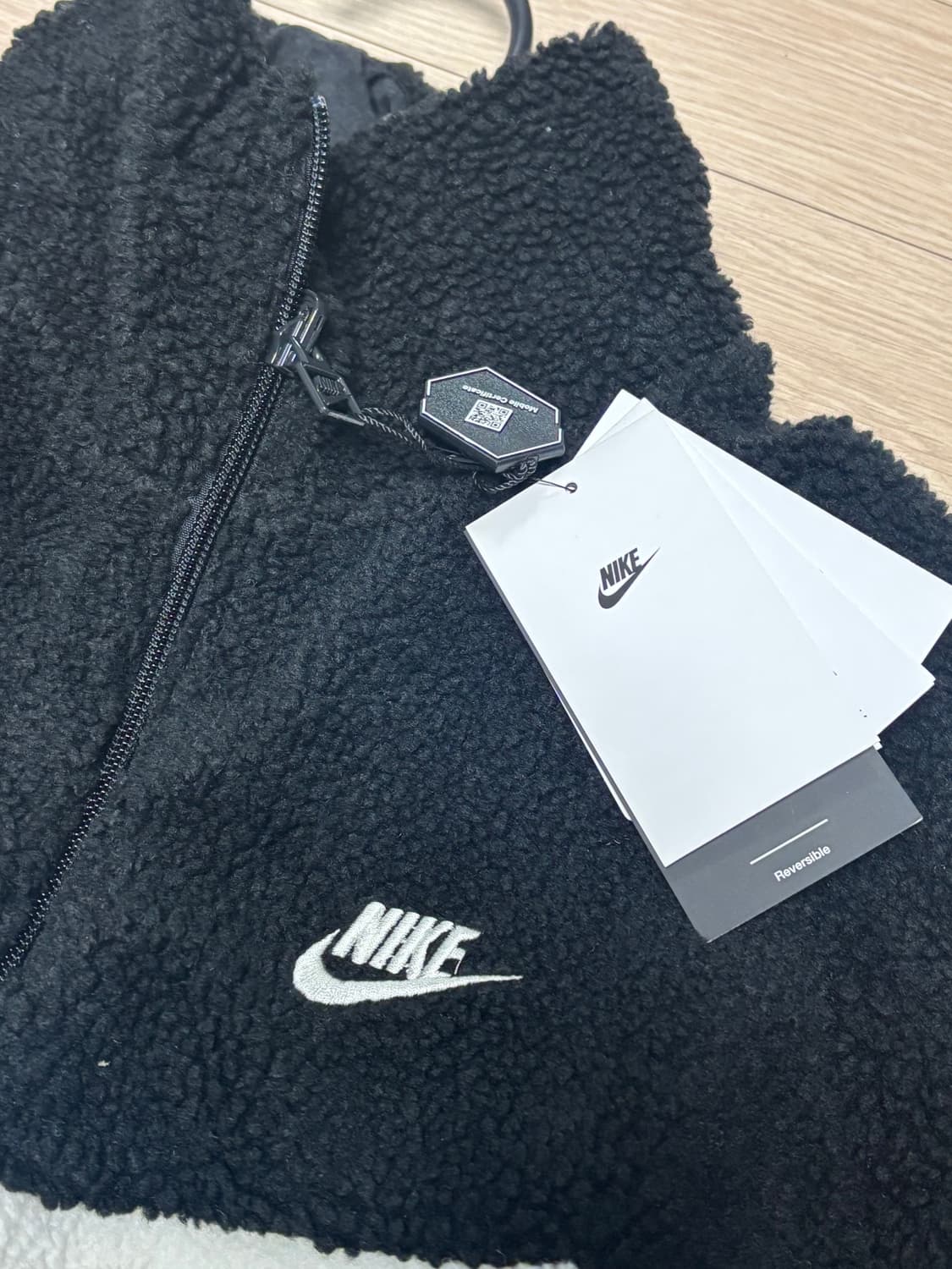 나이키 빅 스우시 풀집 자켓 블랙 L (크림택 새상품) 상품이미지2