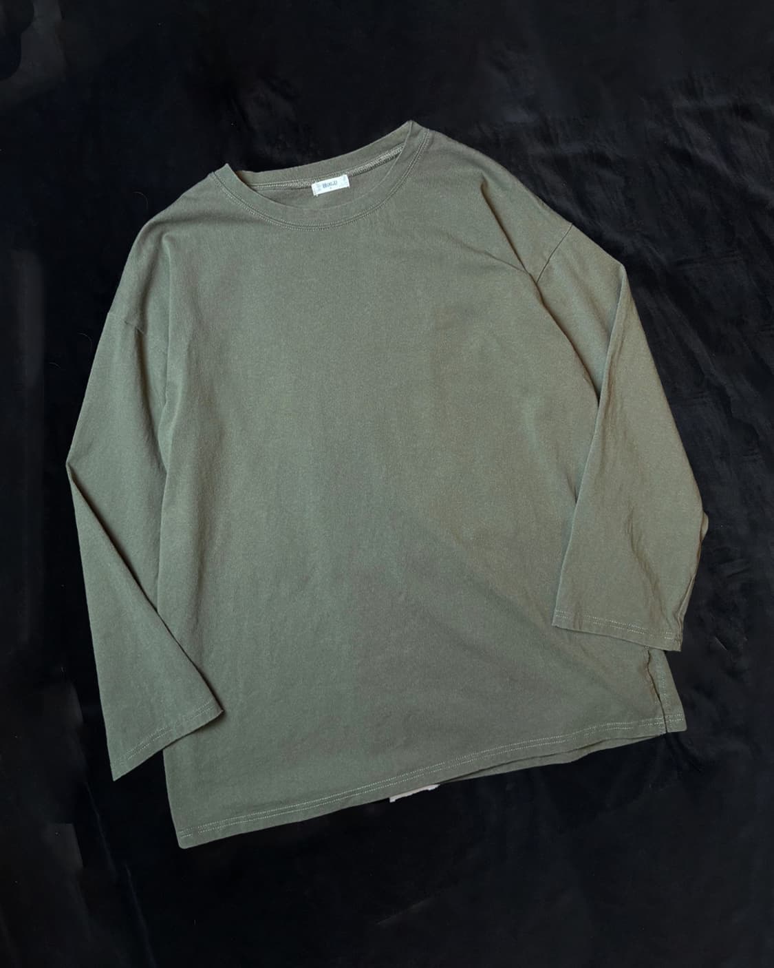일본빈티지 HUG.U 카키 긴팔티셔츠 상품이미지1