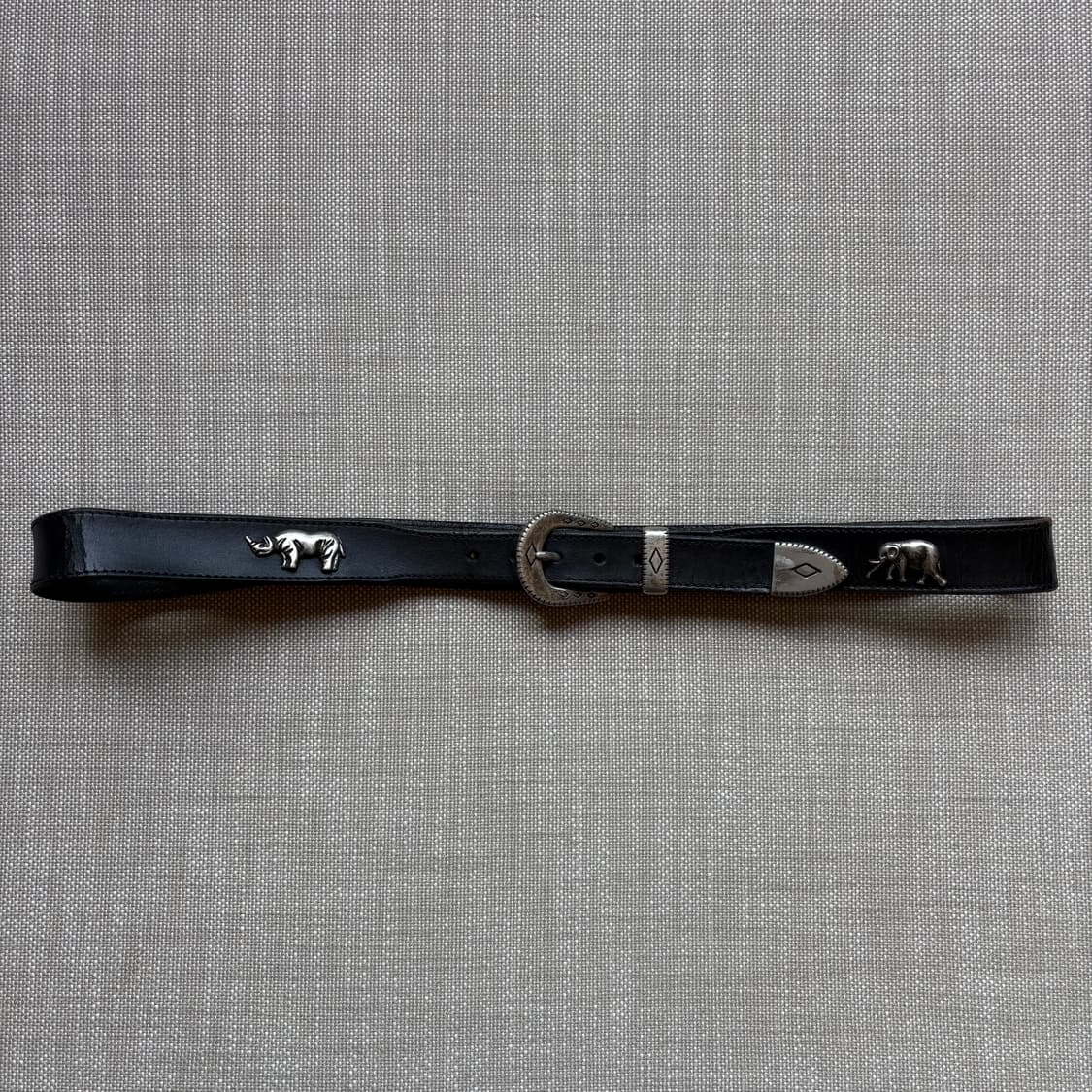 [35-36] 블랙 래티고 레더 웨스턴 레인저 벨트 상품이미지2