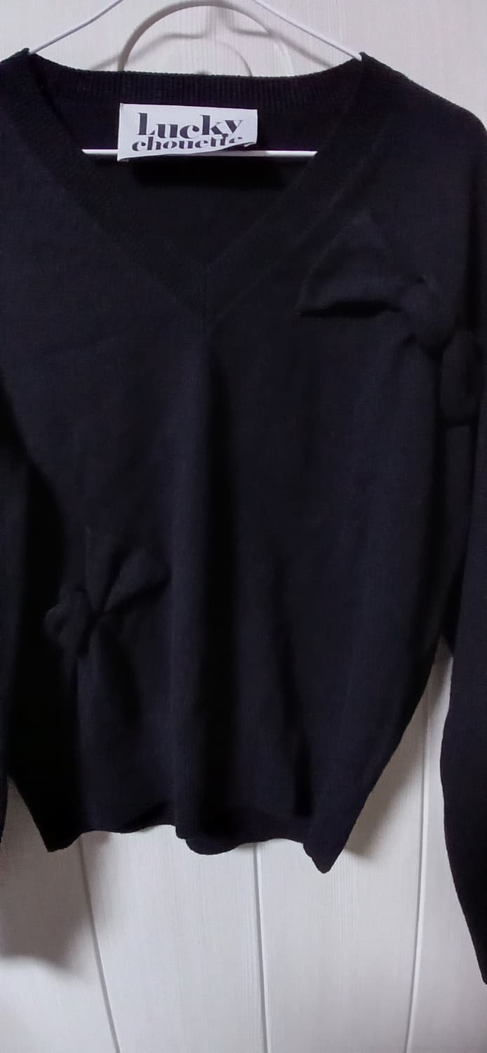 럭키슈에뜨 블랙 니트(free사이즈) 상품이미지2