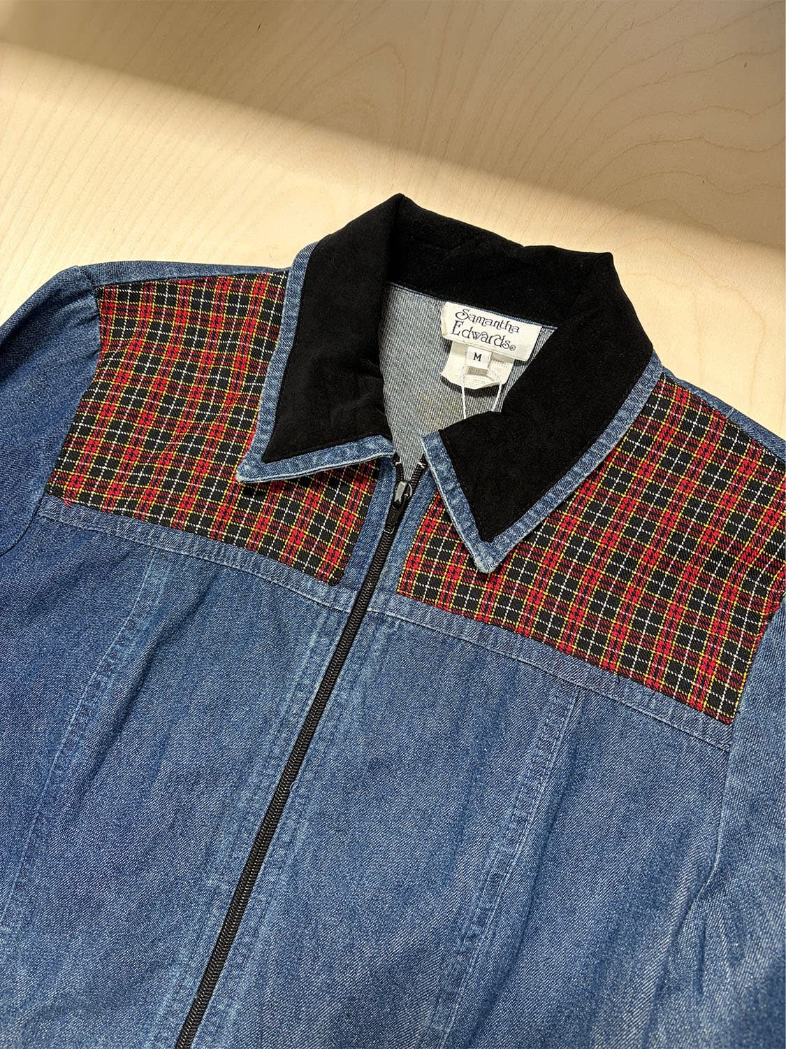 80s USA 빈티지 체크 데님 자켓  상품이미지5