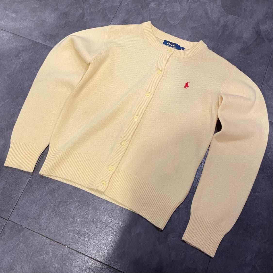 [IM] polo 폴로랄프로렌 라이트 옐로우 가디건니트 상품이미지1