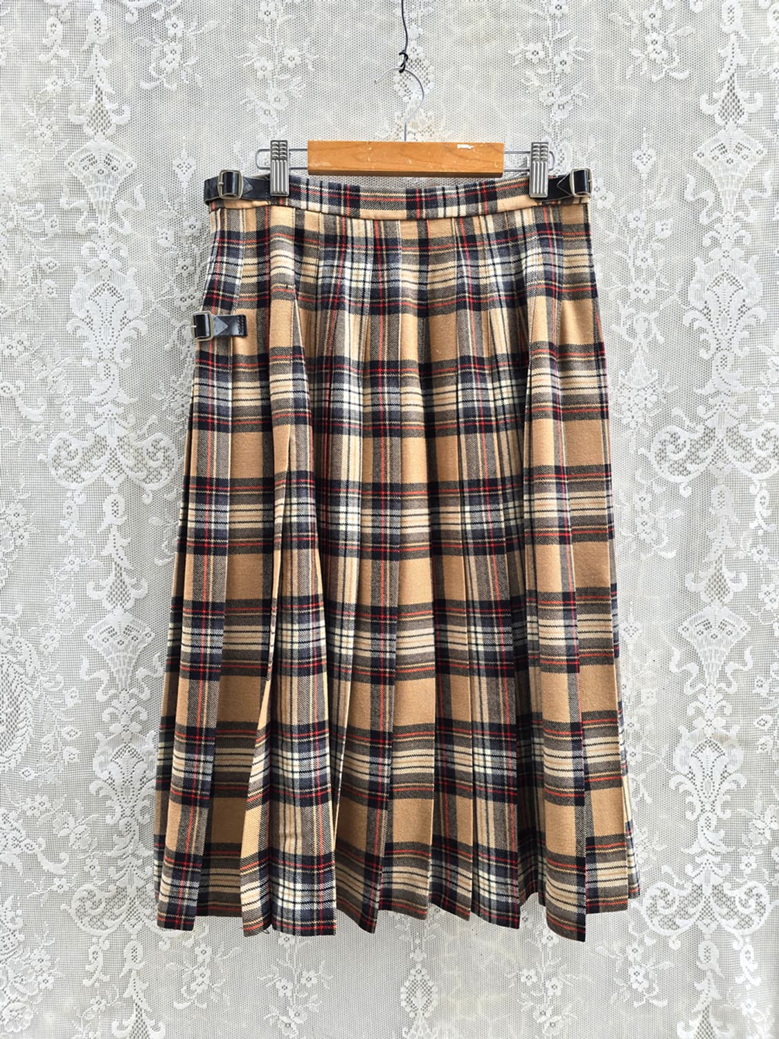 70-80s 영국산 체크 랩스커트 상품이미지5