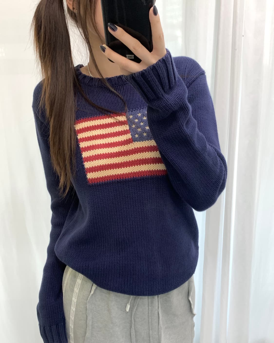 Polo 폴로 랄프로렌 성조기RL자수 코튼 니트  상품이미지4