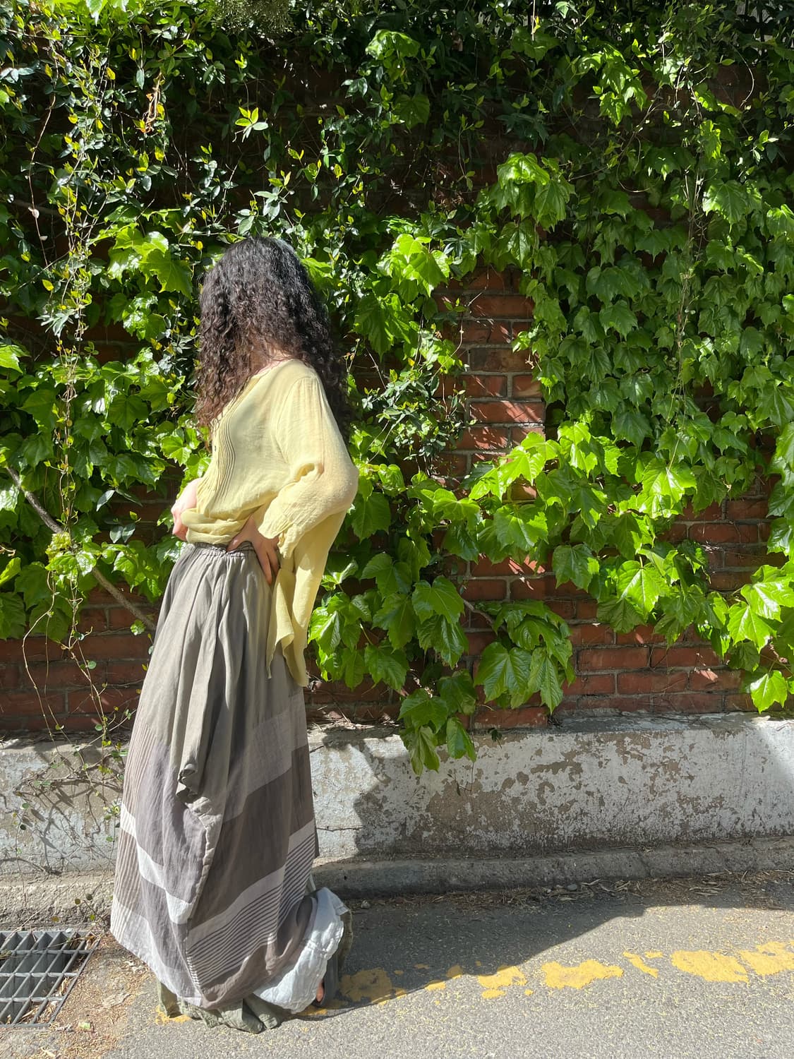 빈티지무드 줄무늬 롱 스커트 상품이미지4