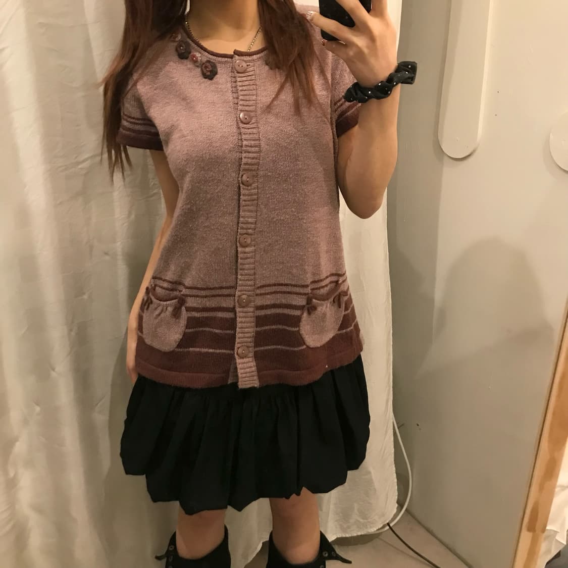 JPN Vintage 하구미 모리걸 페어리 니트 블라우스 상품이미지1